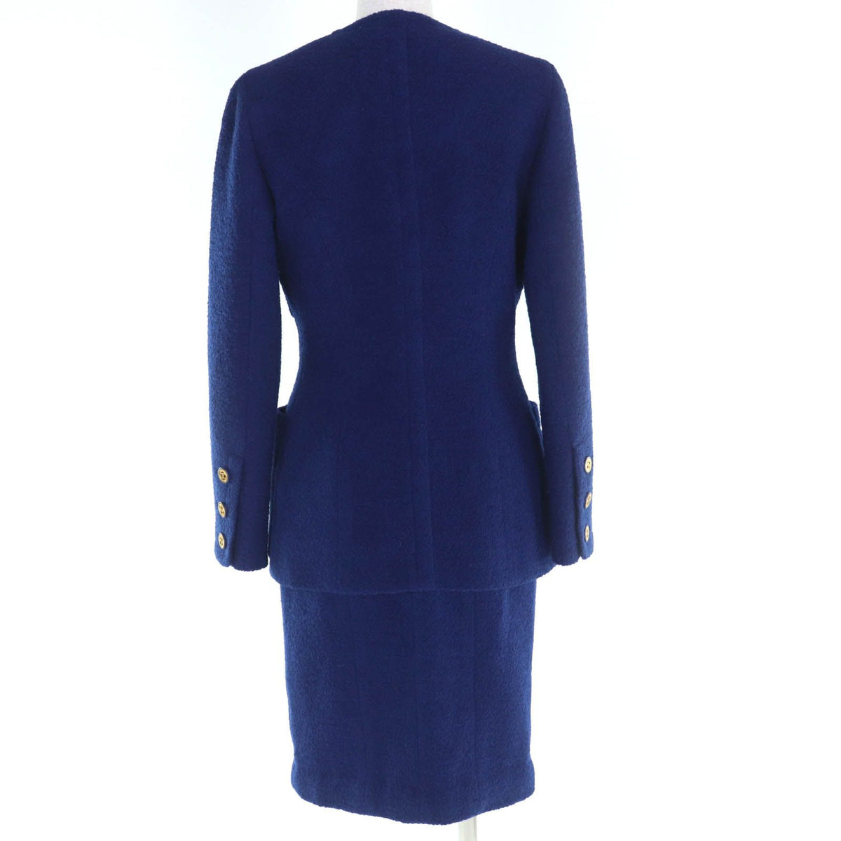 Chanel Boutique Vintage Lining Silk 100% CC Logo Buttoned Pile Suit 36 — view 3
