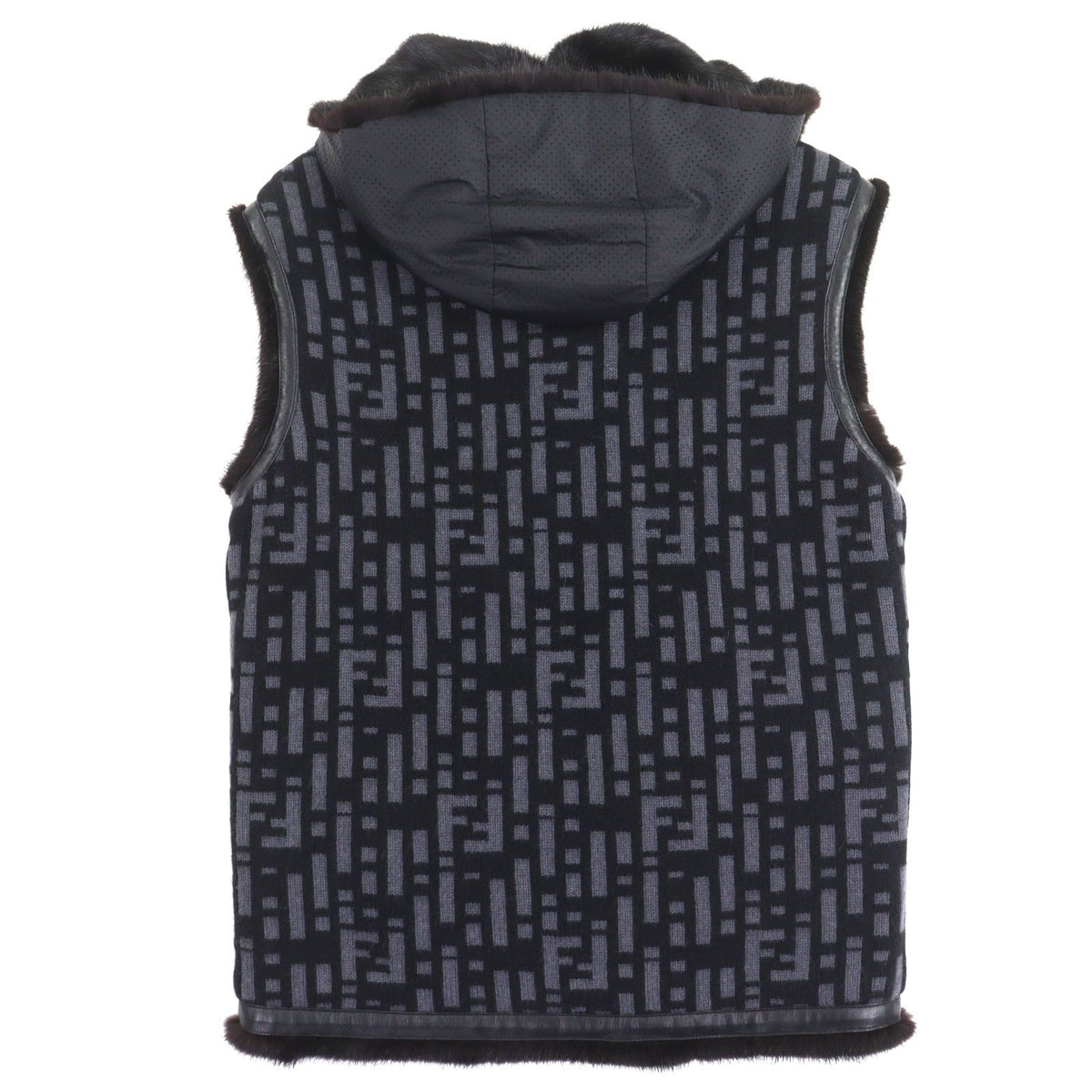 Fendi Mink Lambskin Cashmere 100% FF Logo Reversible Vest 46 — view 6