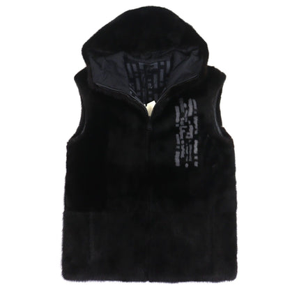 Fendi Mink Lambskin Cashmere 100% FF Logo Reversible Vest 46