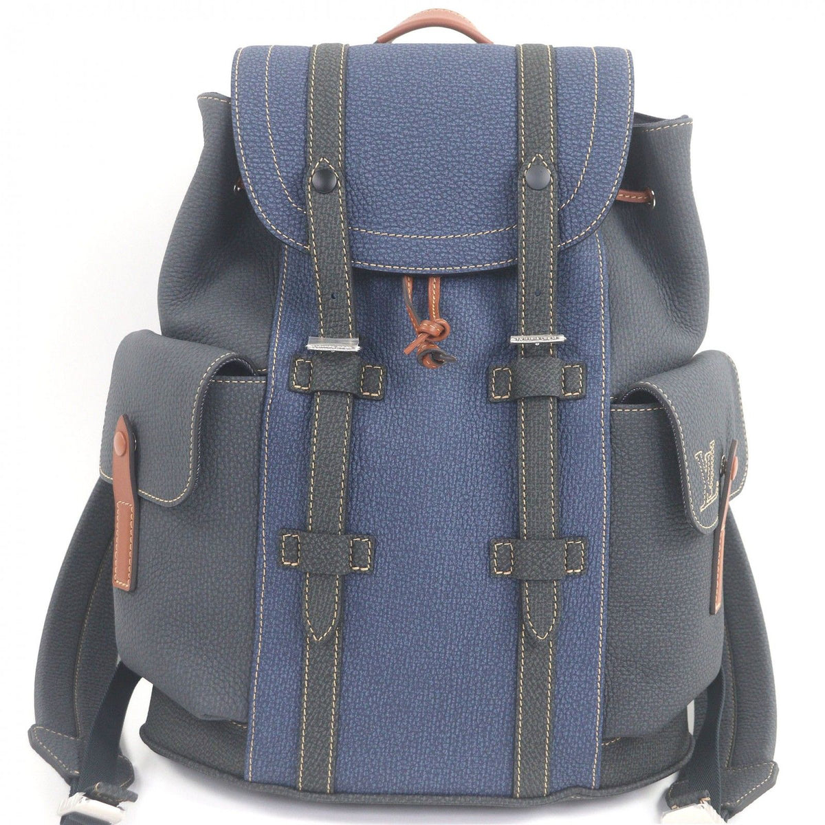 Louis Vuitton LV Fall Collection Christopher PM Taurillon Leather Backpack Blue