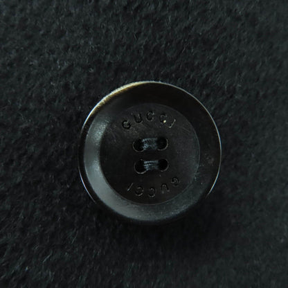 Gucci Wool Logo Button with Epaulette Pea Coat Black 36 — view 6
