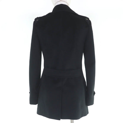 Gucci Wool Logo Button with Epaulette Pea Coat Black 36 — view 3