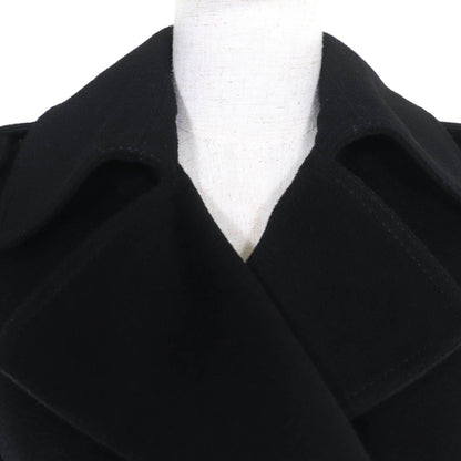 Gucci Wool Logo Button with Epaulette Pea Coat Black 36 — view 4