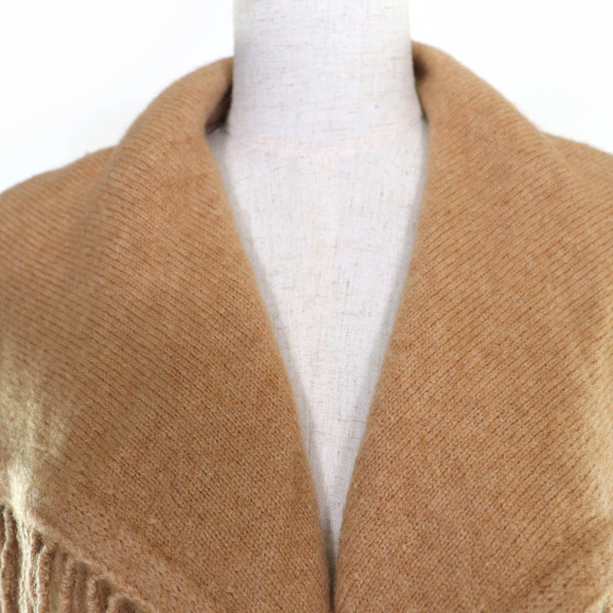 Max Mara Wool Camel Belt with Fringe Knit Coat Cardigan — view 4