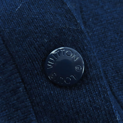 Louis Vuitton Cashmere 100% Logo Button Short Sleeve Dolman Knit Navy Sweater — view 5