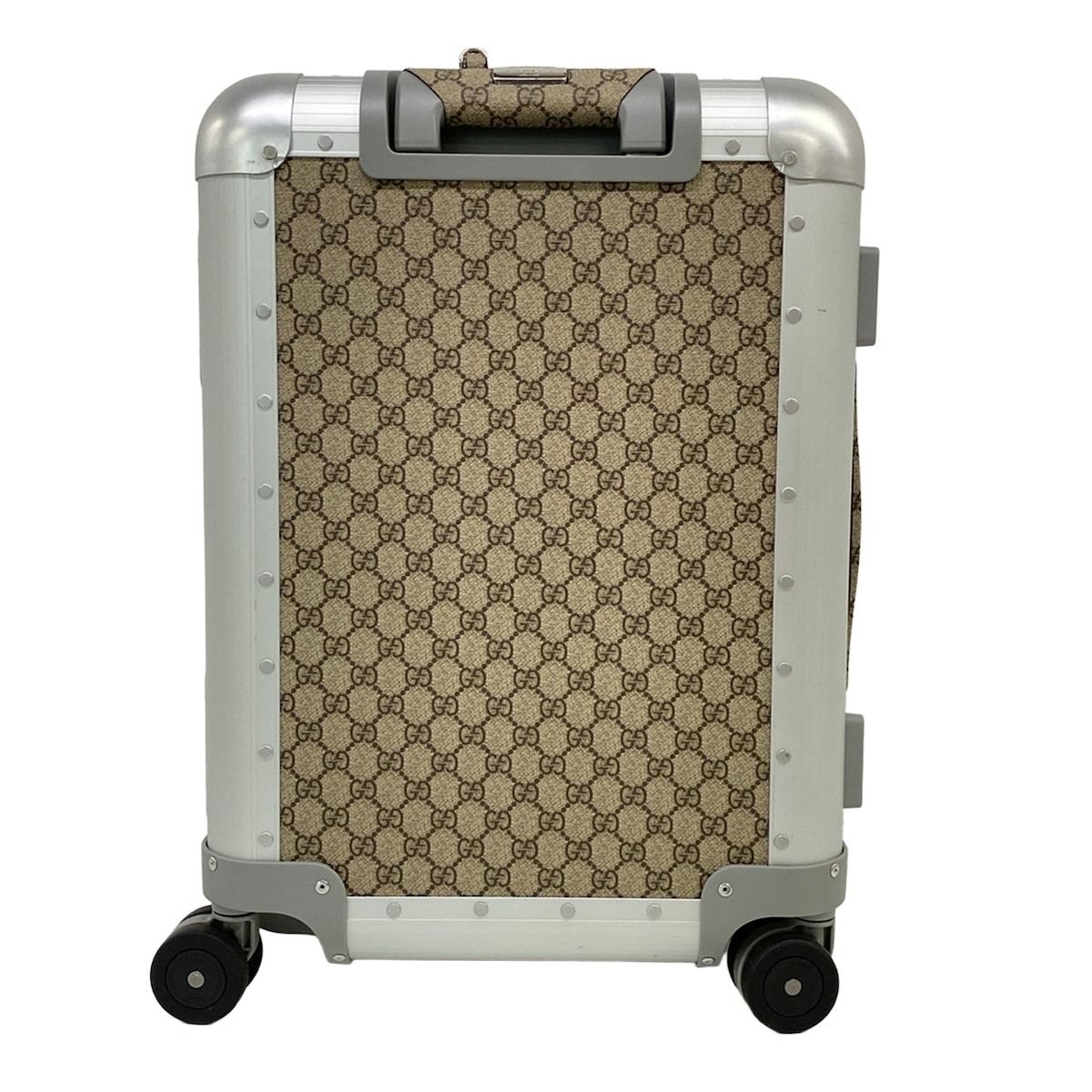 Gucci Travel Bag Cabin Trolley Beige Dark Brown Silver Fpm Milano Tsa Lock — view 3