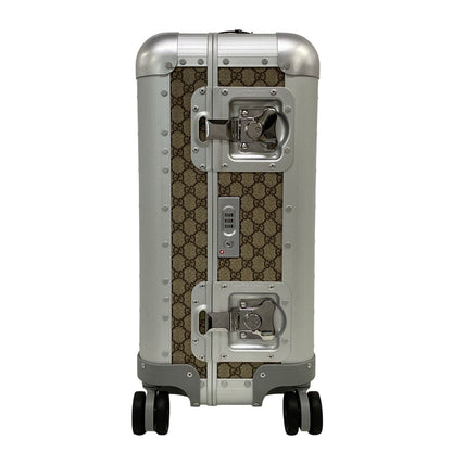 Gucci Travel Bag Cabin Trolley Beige Dark Brown Silver Fpm Milano Tsa Lock — view 4