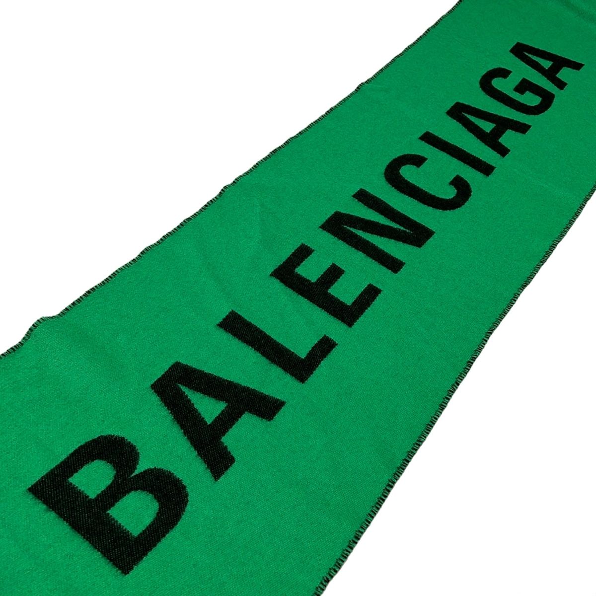 Balenciaga Scarf Green Black Wool Cashmere — view 4