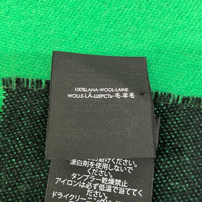 Balenciaga Scarf Green Black Wool Cashmere — view 3