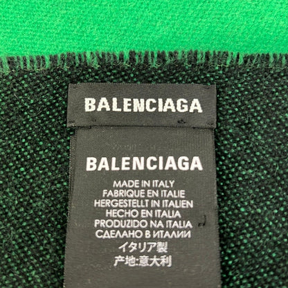 Balenciaga Scarf Green Black Wool Cashmere — view 2