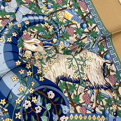Hermes Scarf Carre 90 Light Brown Multi Axis Mundi — view 4