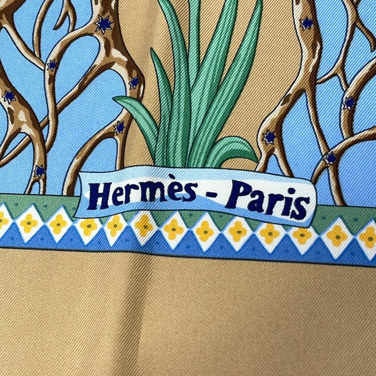 Hermes Scarf Carre 90 Light Brown Multi Axis Mundi — view 2