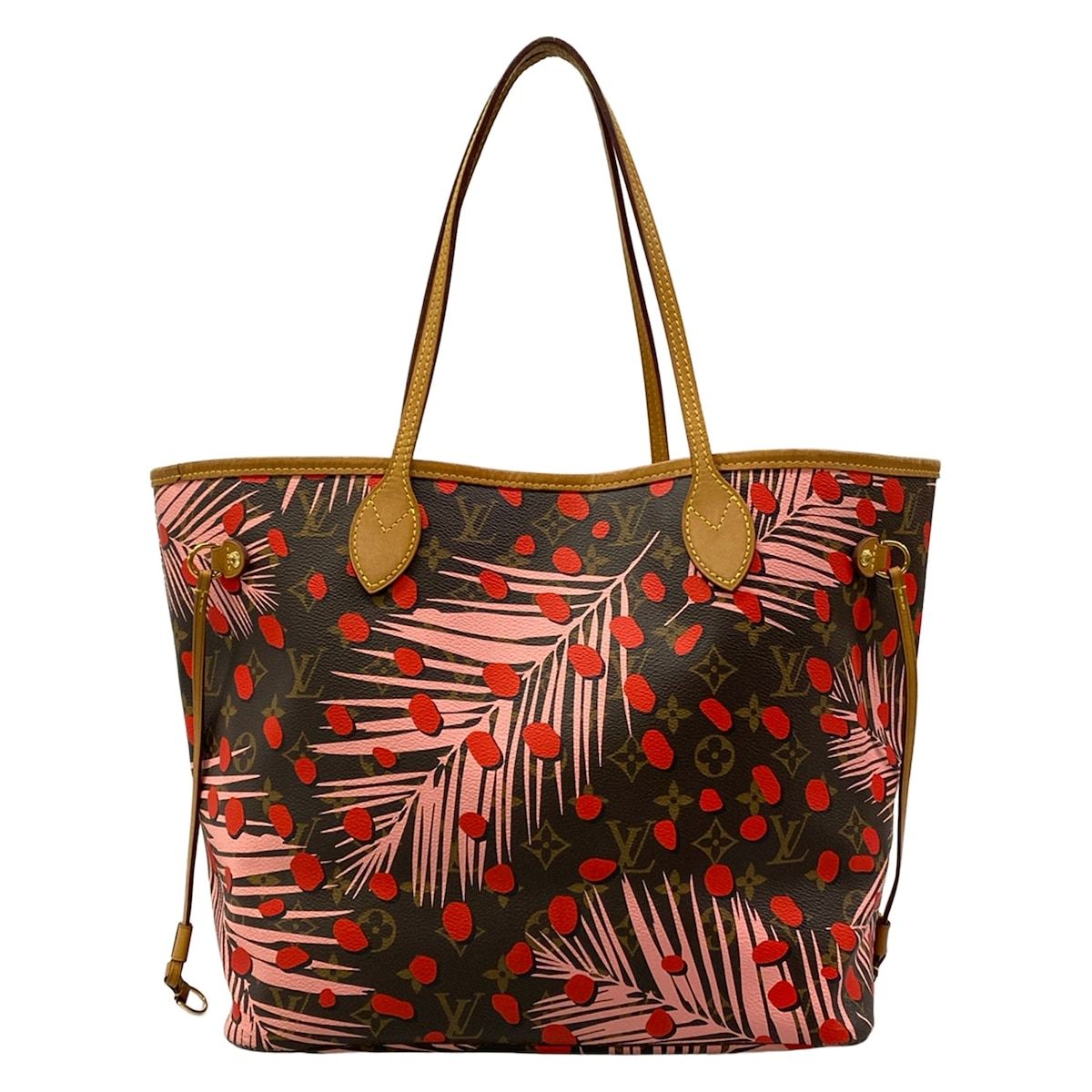 Louis Vuitton Tote Bag Monogram Jungle Dot Neverfull MM Poppy
