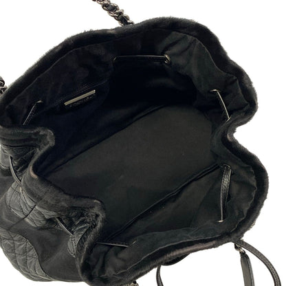 Chanel Tote Bag Black Chain Shoulder Silver Leather — view 7