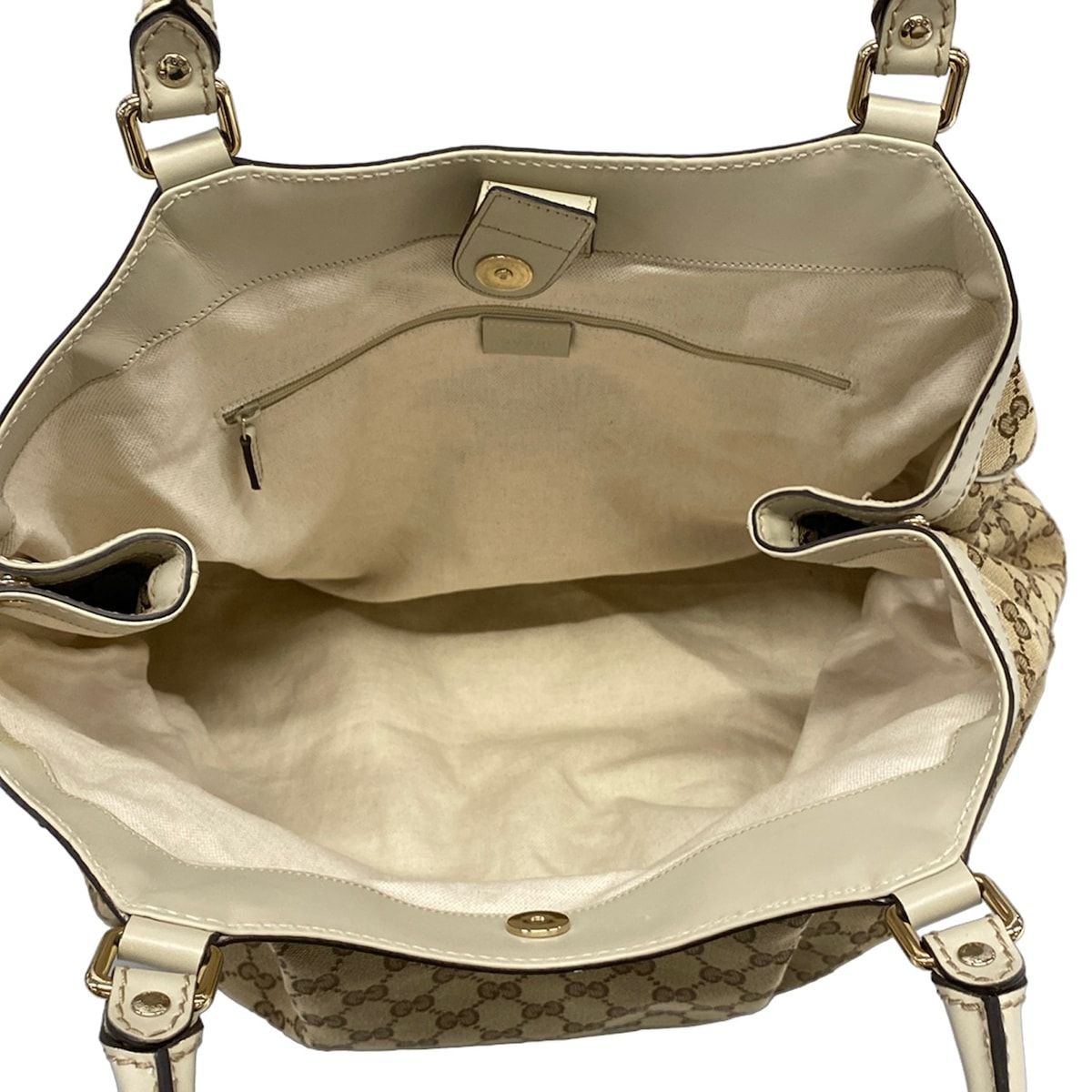 Gucci Tote Bag Sukey Beige Dark Brown Ivory Leather — view 6
