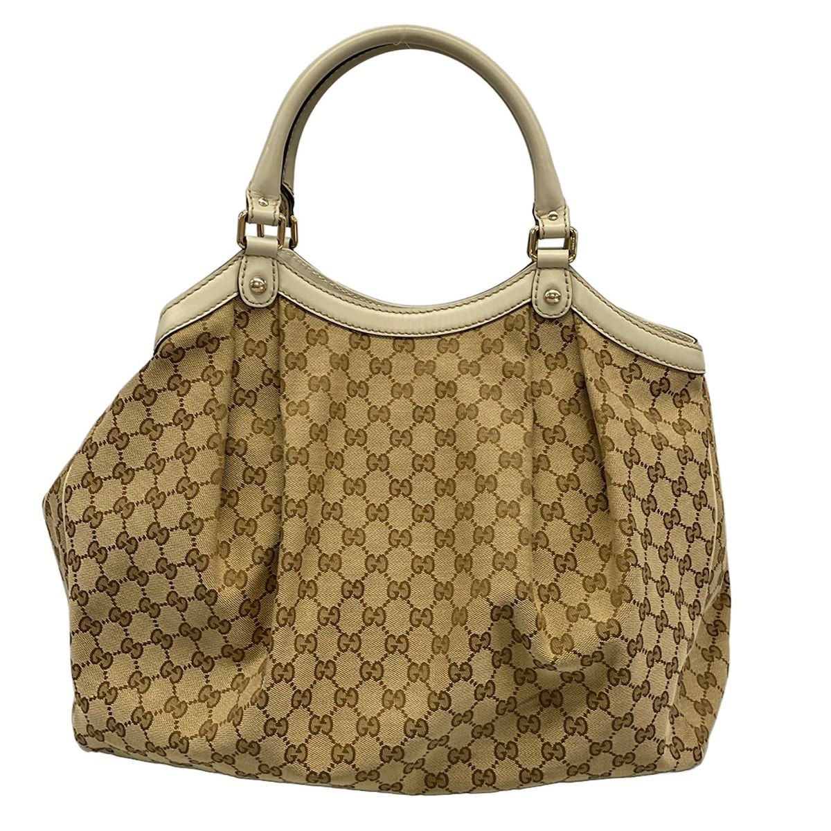 Gucci Tote Bag Sukey Beige Dark Brown Ivory Leather — view 3