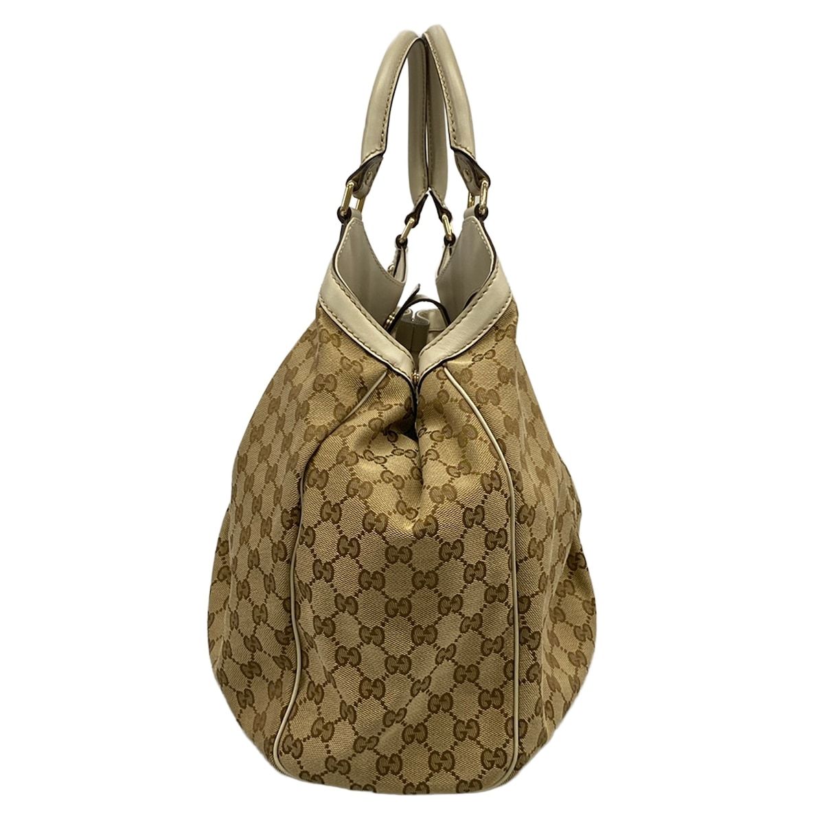 Gucci Tote Bag Sukey Beige Dark Brown Ivory Leather — view 4