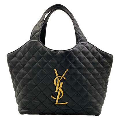 Saint Laurent Paris Tote Bag Icare Black Quilted Leather