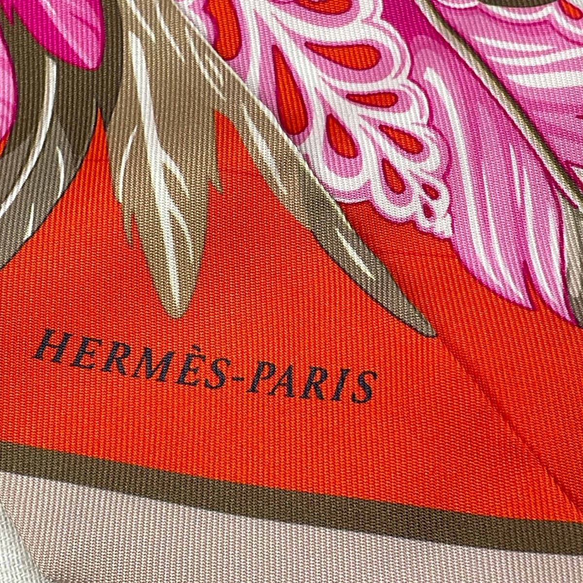 Hermes Scarf Twilly Orange Pink Multi Ribbon — view 5