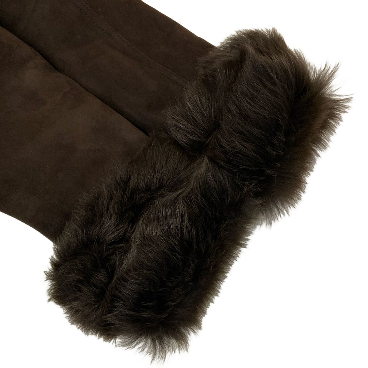 Loewe Coat M Dark Brown Sheep Leather Fur Winter 38 — view 7