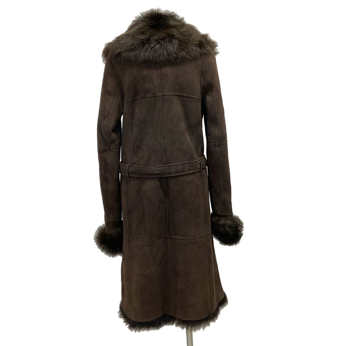 Loewe Coat M Dark Brown Sheep Leather Fur Winter 38 — view 2