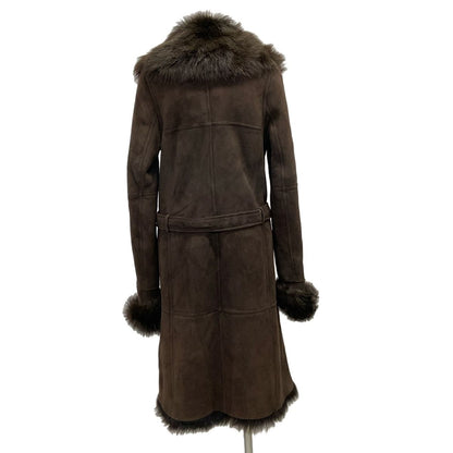 Loewe Coat M Dark Brown Sheep Leather Fur Winter 38 — view 2