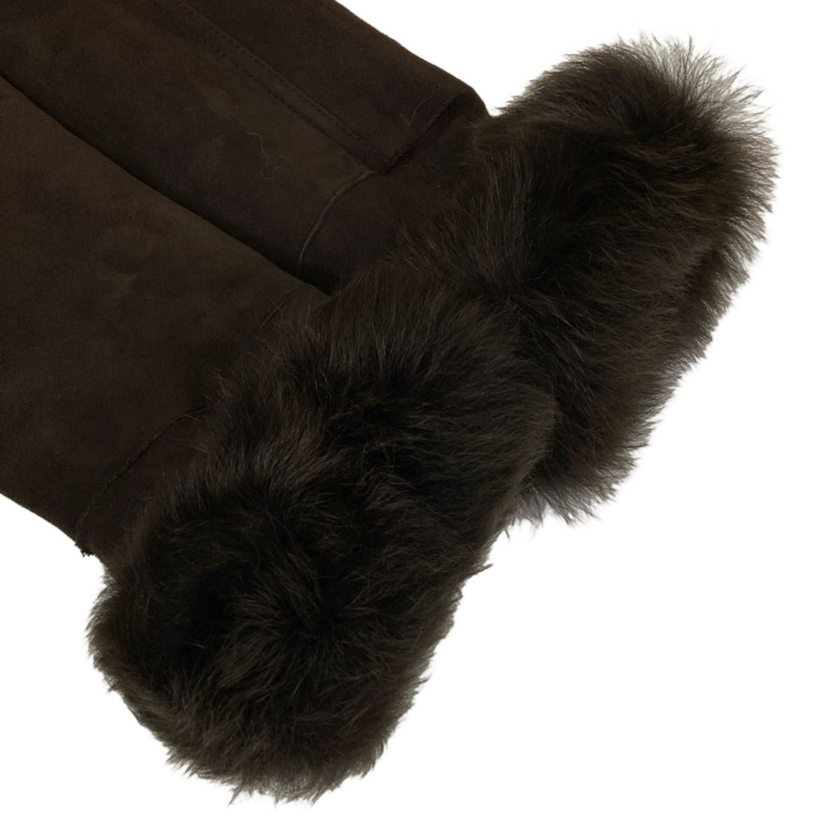 Loewe Coat M Dark Brown Sheep Leather Fur Winter 38 — view 6