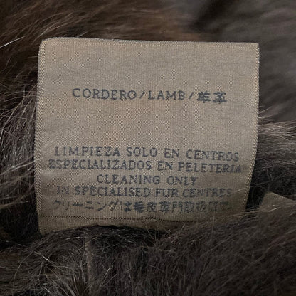 Loewe Coat M Dark Brown Sheep Leather Fur Winter 38 — view 4