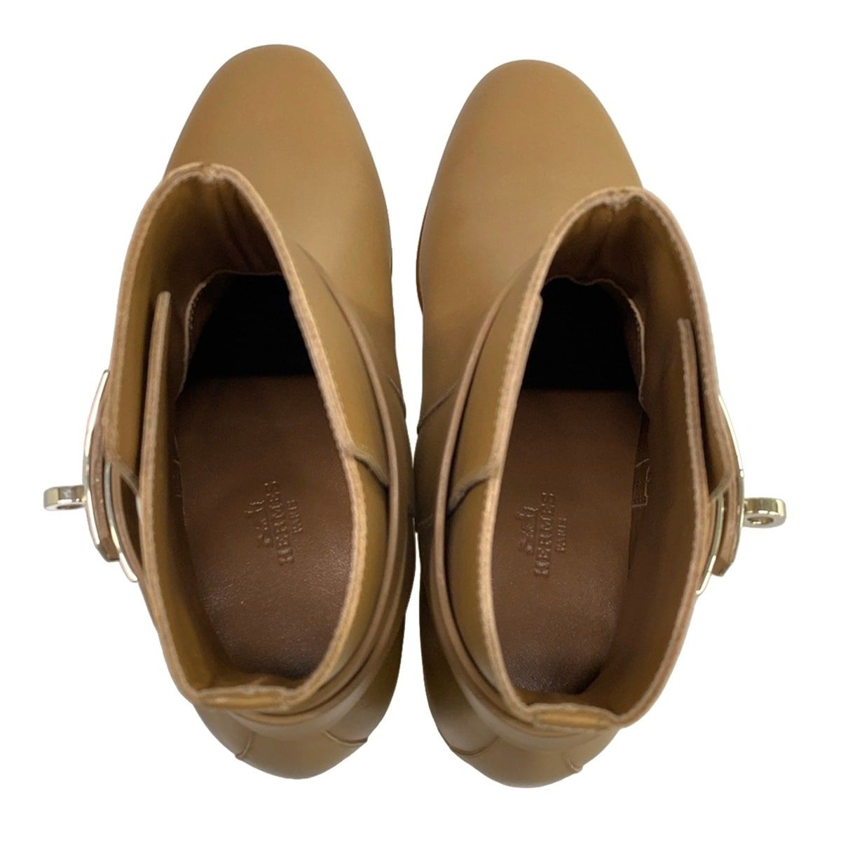 Hermes Short Boots Neo Beige Silver Leather — view 7