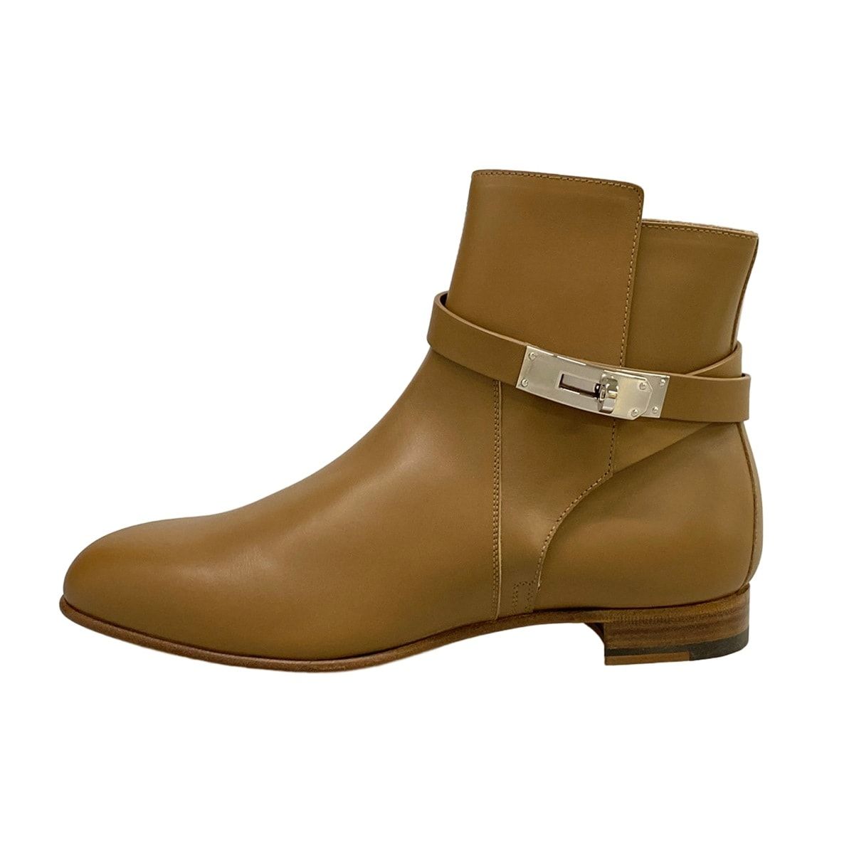 Hermes Short Boots Neo Beige Silver Leather