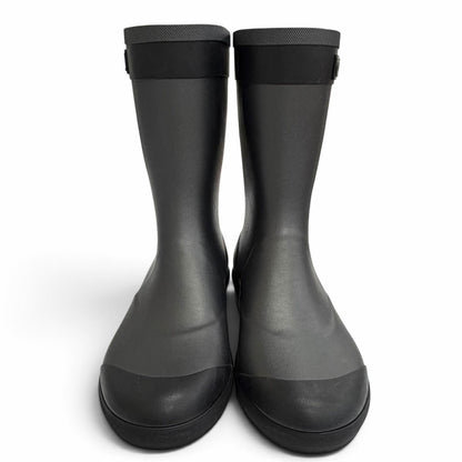 Chanel Rubber CC Logo Side Rain Boots Short Black — view 3