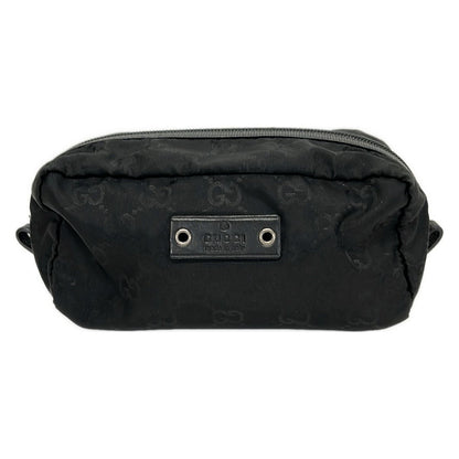 Gucci Pouch GG Pattern Black Leather