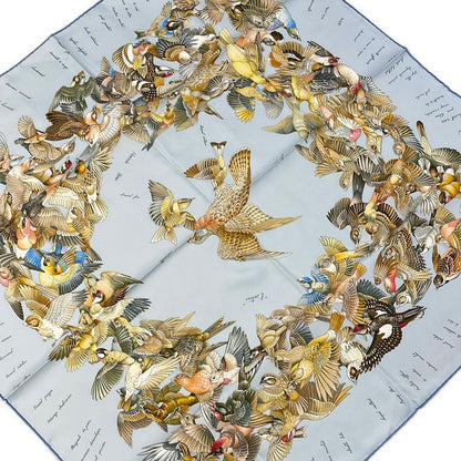 Hermes Scarf Carre 90 Light Blue Dark Brown Multi L'intrus