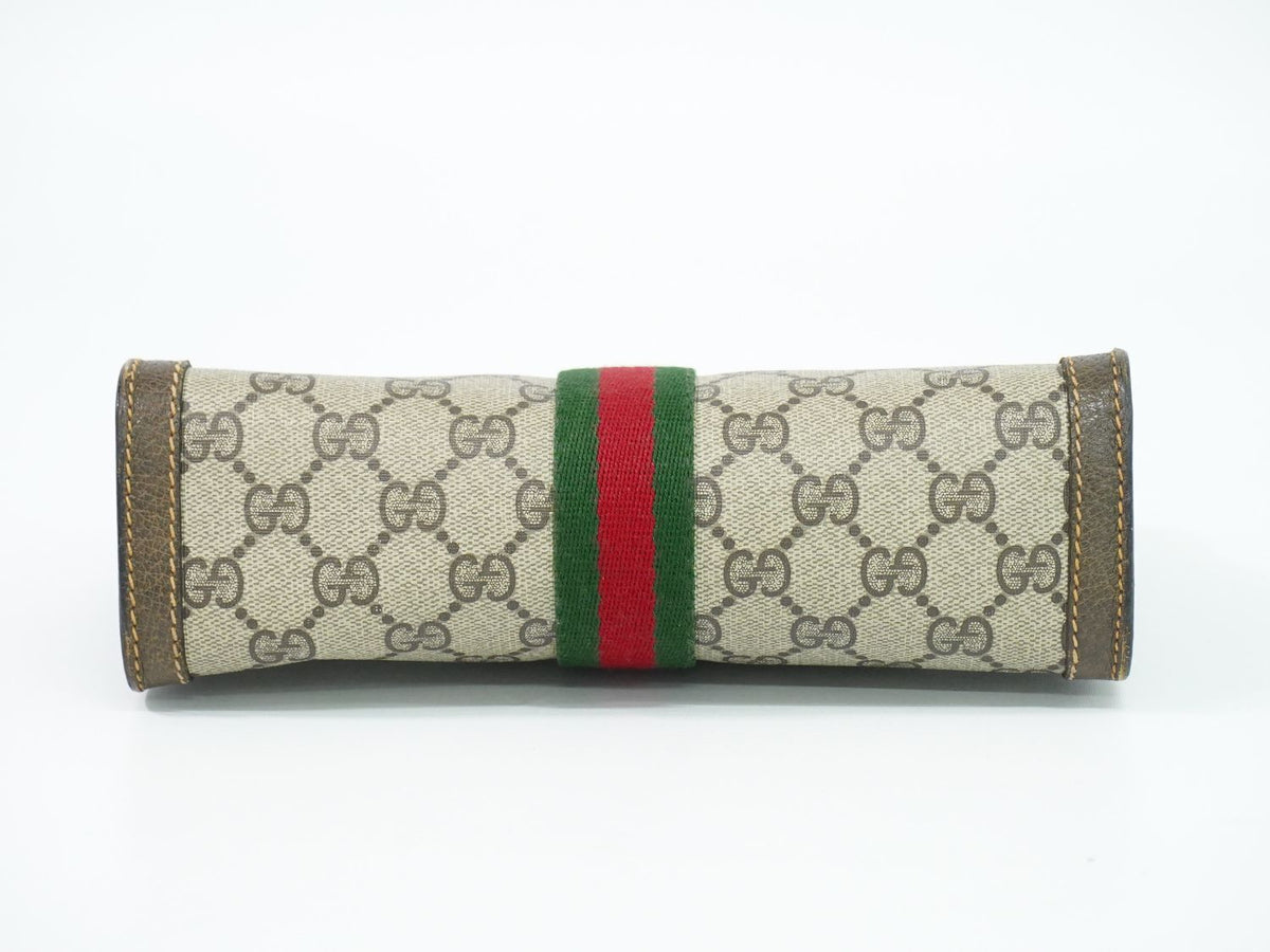 Gucci Vintage Sherry Line GG Supreme Clutch Beige — view 3