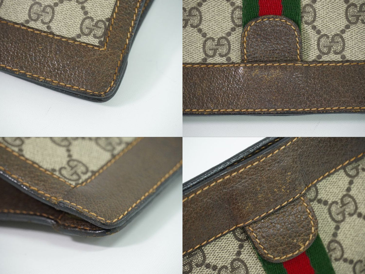 Gucci Vintage Sherry Line GG Supreme Clutch Beige — view 6