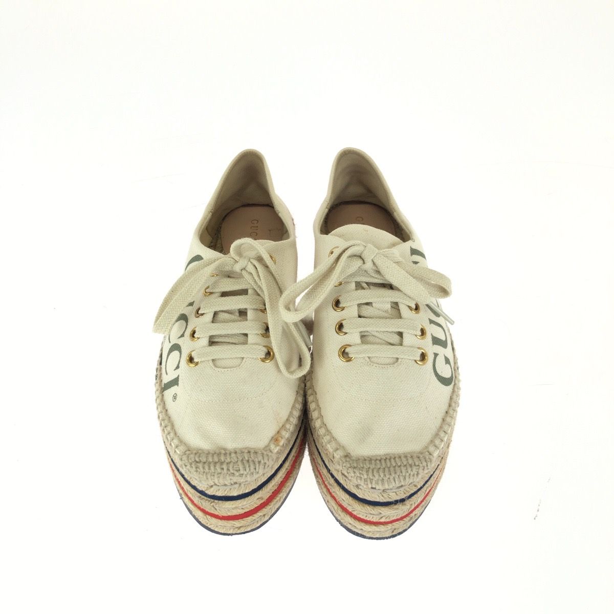 Gucci Sherry Line Platform Espadrilles Ivory Canvas Sneakers — view 2