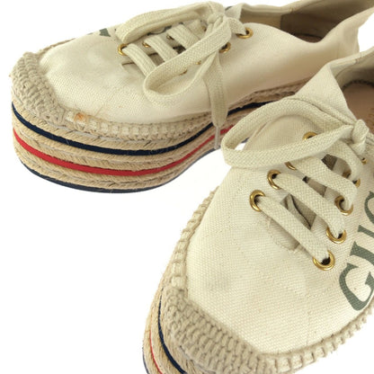 Gucci Sherry Line Platform Espadrilles Ivory Canvas Sneakers — view 7