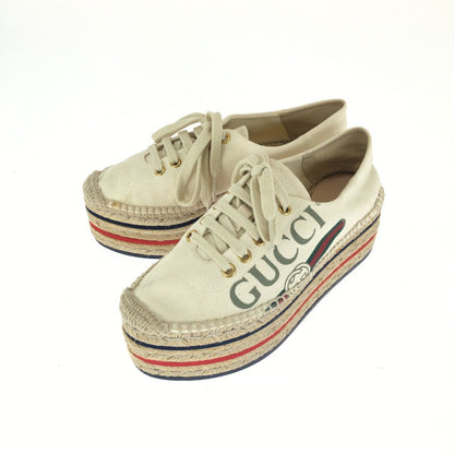 Gucci Sherry Line Platform Espadrilles Ivory Canvas Sneakers