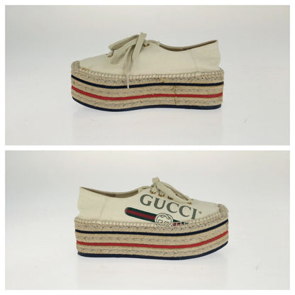 Gucci Sherry Line Platform Espadrilles Ivory Canvas Sneakers — view 5