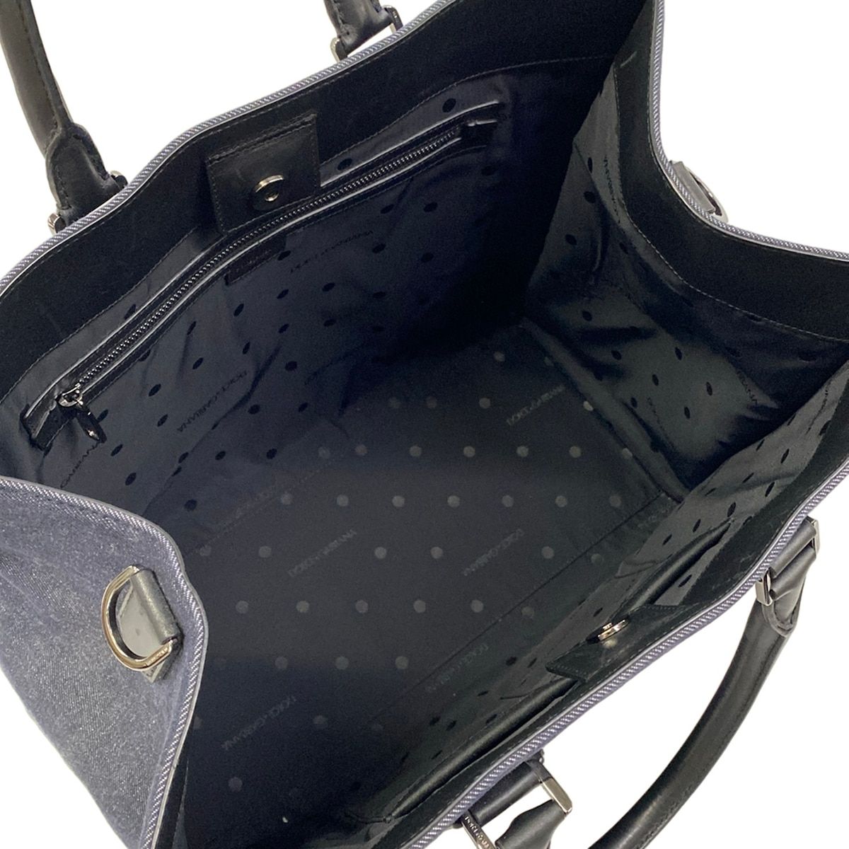 Dolce & Gabbana Tote Bag Navy Black Leather — view 7