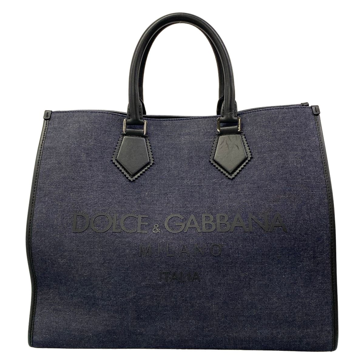 Dolce & Gabbana Tote Bag Navy Black Leather