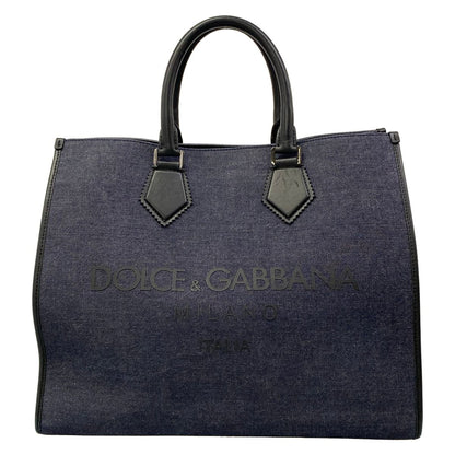 Dolce & Gabbana Tote Bag Navy Black Leather