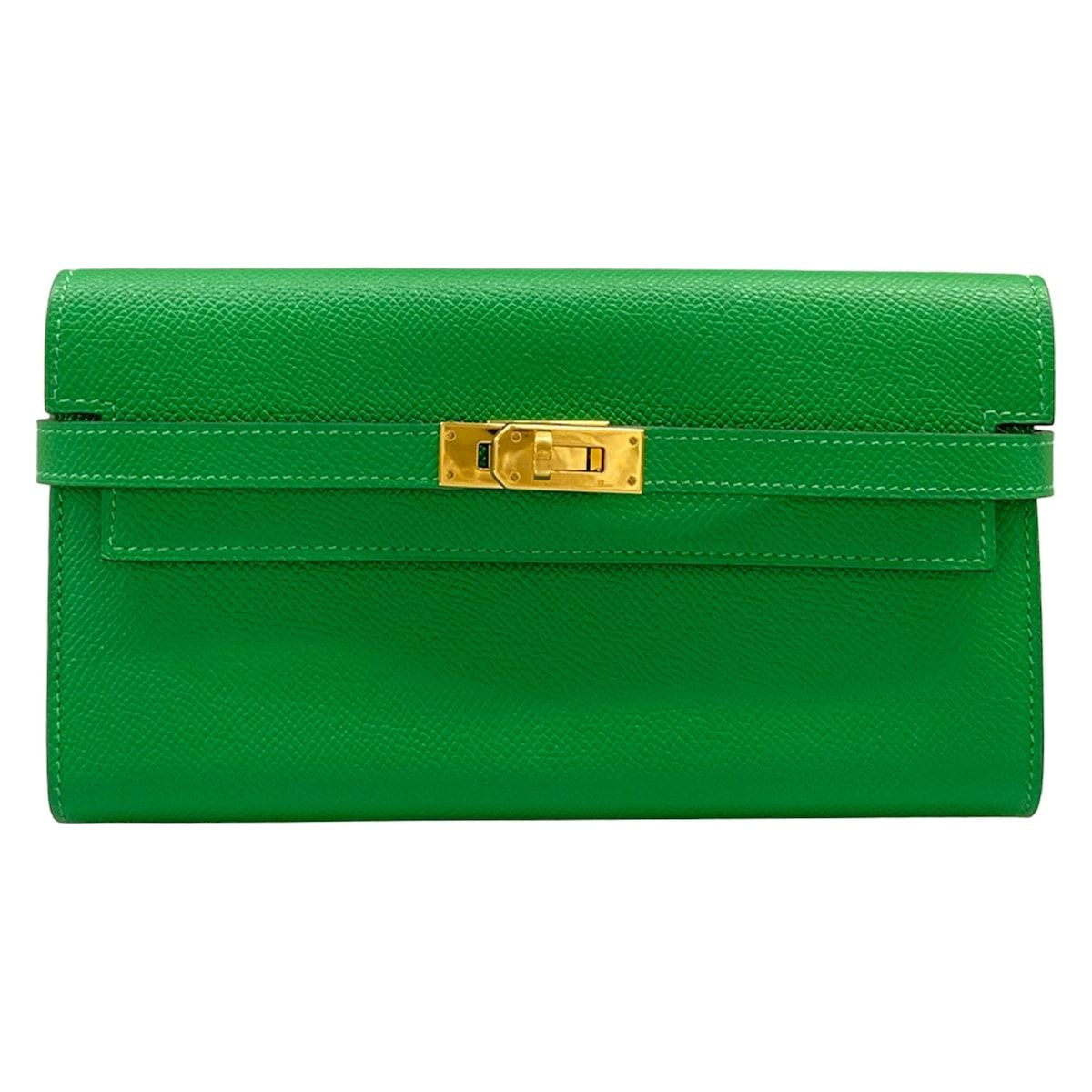 Hermes Wallet Kelly Long Bamboo Gold