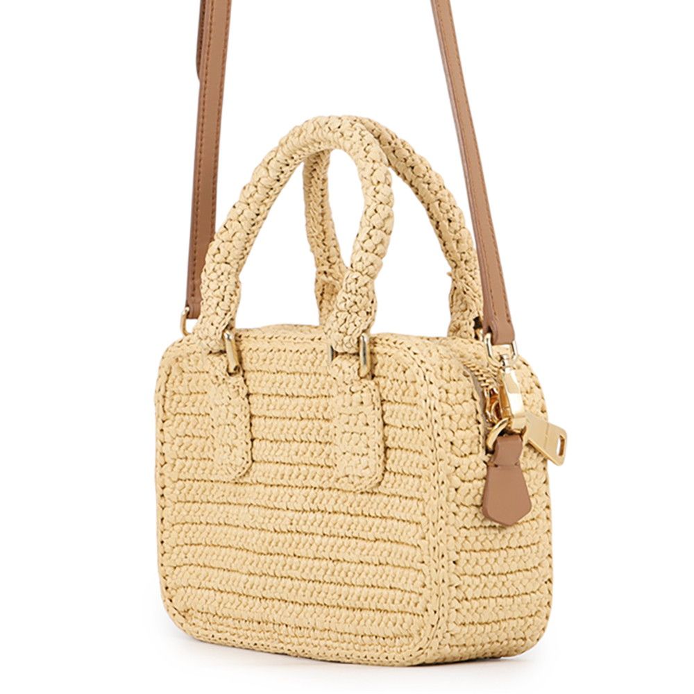 Miu Miu Arcadi Clochette Raffia 2-Way Shoulder Bag — view 2