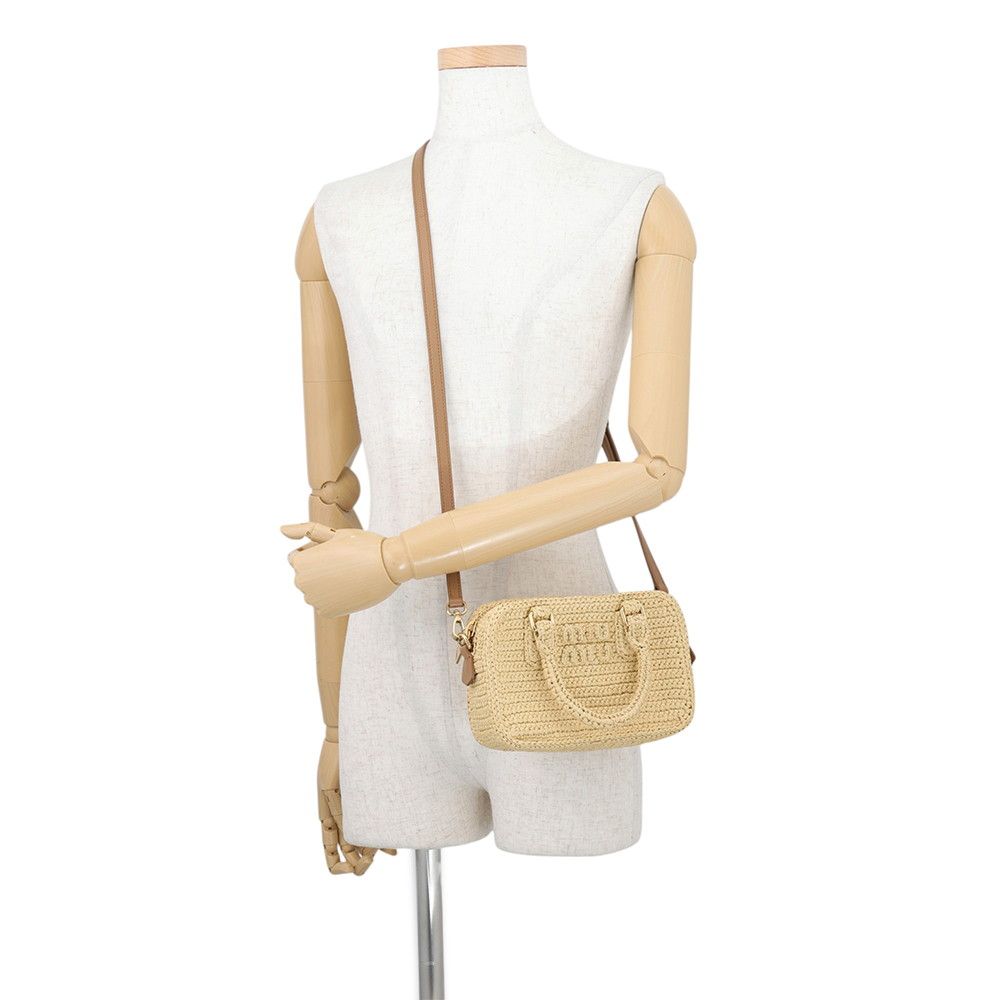 Miu Miu Arcadi Clochette Raffia 2-Way Shoulder Bag — view 5