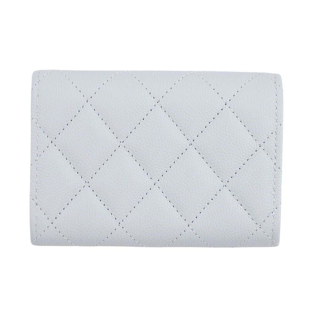 Chanel Trifold Wallet Quilted CC Logo Caviar Leather Rhinestone — view 3