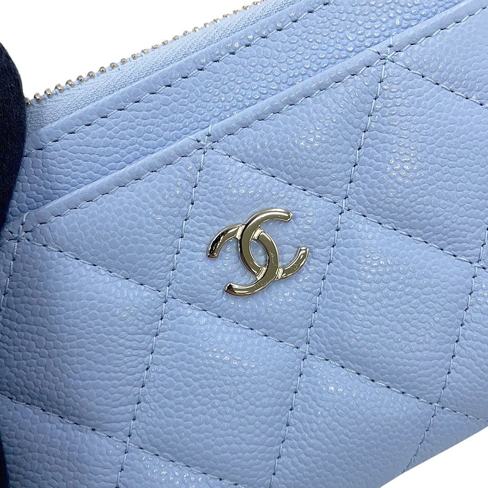 Chanel Coin Purse Quilted CC Logo Caviar Leather Fragment Case — view 5