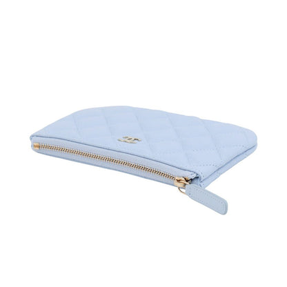 Chanel Pouch Classic Small Zip Quilted CC Logo Caviar Leather — view 2
