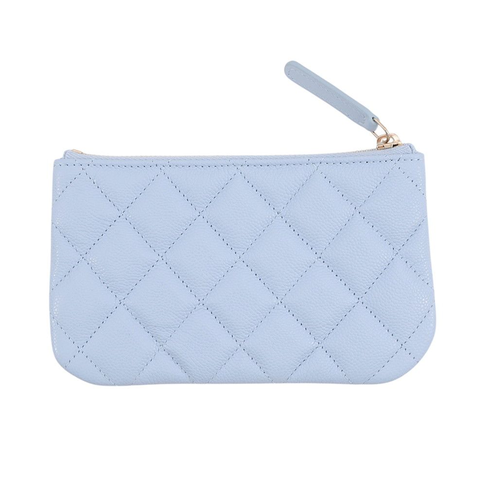 Chanel Pouch Classic Small Zip Quilted CC Logo Caviar Leather — view 3