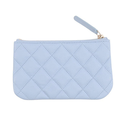 Chanel Pouch Classic Small Zip Quilted CC Logo Caviar Leather — view 3